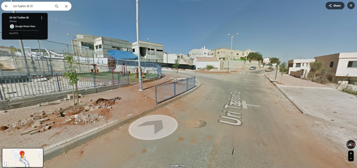 רחוב עורי צפון בשכונה הצפונית כפי שתועד על-ידי מצלמות גוגל